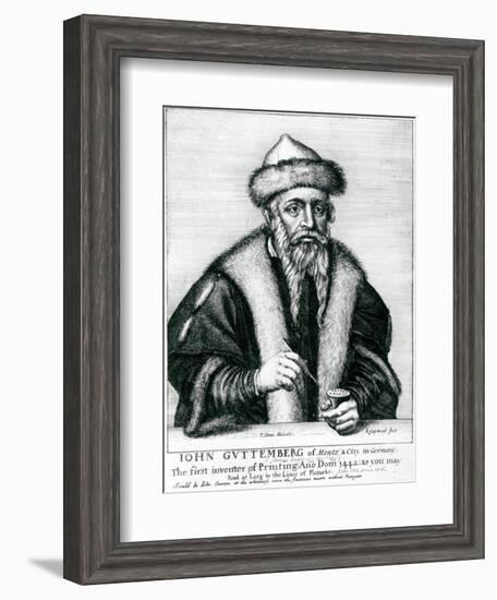 Portrait of Johannes Gutenberg-null-Framed Giclee Print