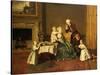 Portrait of John, 14th and His Family in the Breakfast Room at Compton Verney-Johann Zoffany-Stretched Canvas