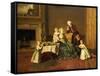 Portrait of John, 14th and His Family in the Breakfast Room at Compton Verney-Johann Zoffany-Framed Stretched Canvas