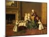 Portrait of John, 14th and His Family in the Breakfast Room at Compton Verney-Johann Zoffany-Mounted Giclee Print