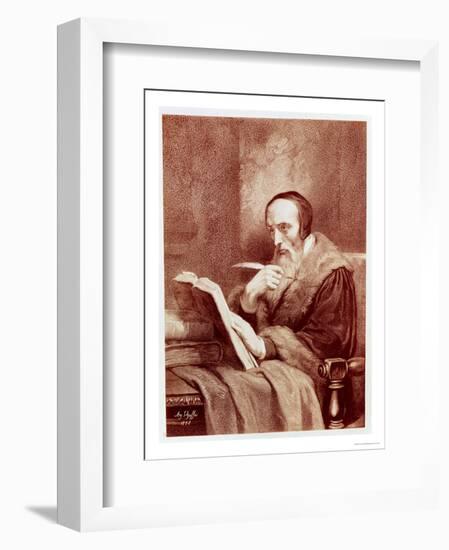 Portrait of John Calvin (1509-1564)-Ary Scheffer-Framed Premium Giclee Print