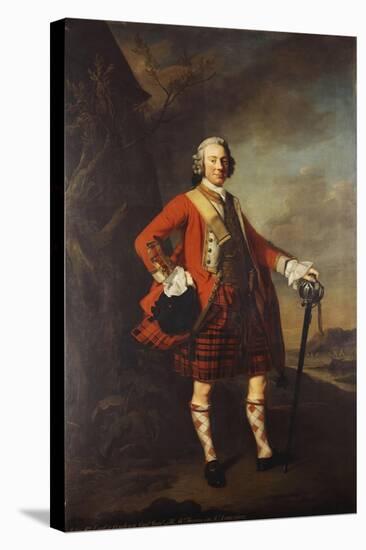 Portrait of John Campbell, 4th Earl of Loudon (1705-1782), Full-Length, in the Uniform of His…-Allan Ramsay-Stretched Canvas