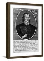 Portrait of John Donne, Dated 1591, Frontispiece to 'The Poems of John Donne', Published 1942-English School-Framed Giclee Print