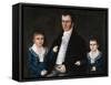 Portrait of John Jacob Anderson and His Sons, Edward and William-Joshua Johnson-Framed Stretched Canvas