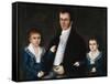 Portrait of John Jacob Anderson and His Sons, Edward and William-Joshua Johnson-Framed Stretched Canvas