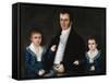Portrait of John Jacob Anderson and His Sons, Edward and William-Joshua Johnson-Framed Stretched Canvas