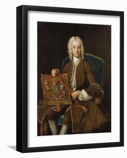 Portrait of John, Lord Henry (1696-1743) with the Purse of Lord Privy Seal-Jean-Baptiste Loo-Framed Giclee Print