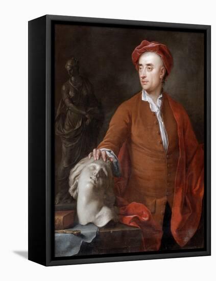 Portrait of John Michael Rysbrack, (Presume), 18th Century-Samuel Buck-Framed Stretched Canvas