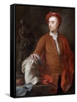 Portrait of John Michael Rysbrack, (Presume), 18th Century-Samuel Buck-Framed Stretched Canvas