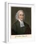 Portrait of Jonathan Edwards (1703-1758), American Theologian, with His Signature.-null-Framed Giclee Print