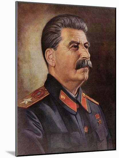 Portrait of Joseph Stalin circa 1945-50-null-Mounted Giclee Print