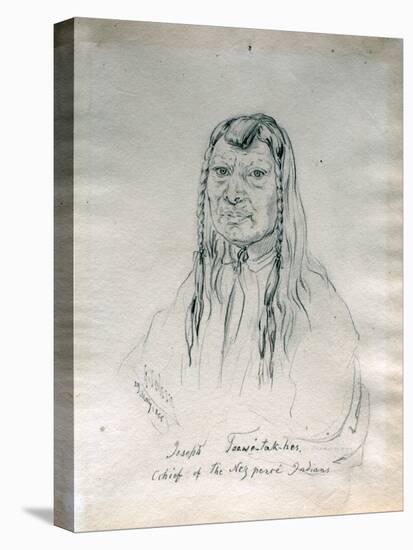 Portrait of Joseph Too-We-Tak-Hes Chief of the Nez Perce Indians-Gustav Sohon-Stretched Canvas