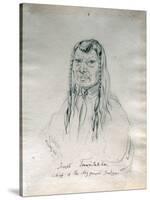 Portrait of Joseph Too-We-Tak-Hes Chief of the Nez Perce Indians-Gustav Sohon-Stretched Canvas