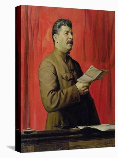 Portrait of Josif Stalin, 1933-Isaak Israilevich Brodsky-Stretched Canvas