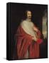 Portrait of Jules Mazarin-Philippe De Champaigne-Framed Stretched Canvas