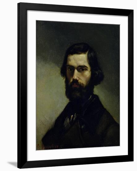 Portrait of Jules Valles circa 1861-Gustave Courbet-Framed Giclee Print