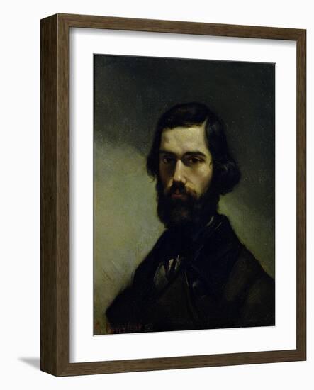 Portrait of Jules Valles circa 1861-Gustave Courbet-Framed Giclee Print