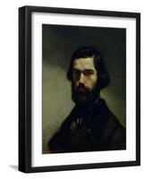 Portrait of Jules Valles circa 1861-Gustave Courbet-Framed Giclee Print