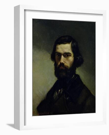 Portrait of Jules Valles circa 1861-Gustave Courbet-Framed Giclee Print