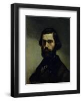 Portrait of Jules Valles circa 1861-Gustave Courbet-Framed Premium Giclee Print