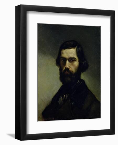 Portrait of Jules Valles circa 1861-Gustave Courbet-Framed Premium Giclee Print