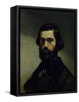 Portrait of Jules Valles circa 1861-Gustave Courbet-Framed Stretched Canvas
