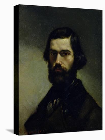 Portrait of Jules Valles circa 1861-Gustave Courbet-Stretched Canvas