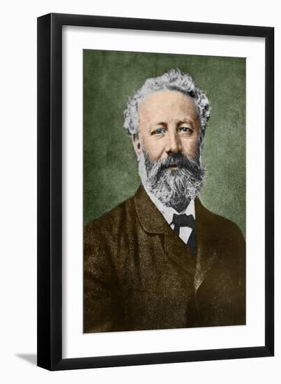 Portrait of Jules Verne by Nadar-Stefano Bianchetti-Framed Premium Giclee Print