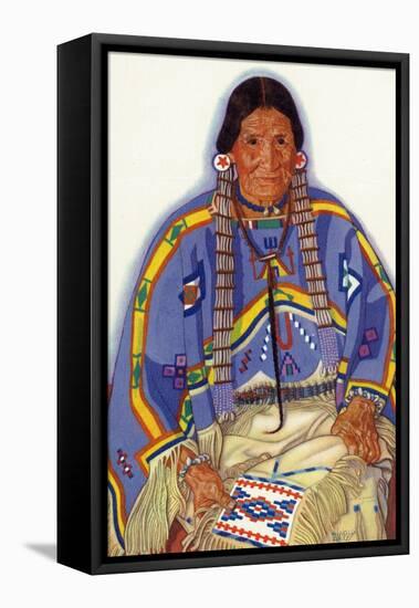 Portrait of Julia-Wades-In-The-Water, Wife to Blackfeet Chief-Lantern Press-Framed Stretched Canvas