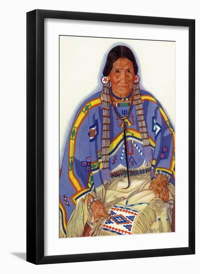 Portrait of Julia-Wades-In-The-Water, Wife to Blackfeet Chief-Lantern Press-Framed Art Print