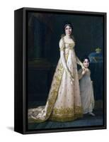 Portrait of Julie Clary with Her Daughter Zenaide Clary-Robert Tyndall-Framed Stretched Canvas