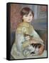 Portrait of Julie Manet or Little Girl with Cat-Pierre-Auguste Renoir-Framed Stretched Canvas