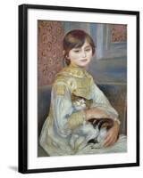 Portrait of Julie Manet or Little Girl with Cat-Pierre-Auguste Renoir-Framed Giclee Print