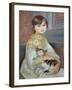 Portrait of Julie Manet or Little Girl with Cat-Pierre-Auguste Renoir-Framed Giclee Print