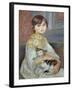 Portrait of Julie Manet or Little Girl with Cat-Pierre-Auguste Renoir-Framed Giclee Print