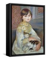 Portrait of Julie Manet or Little Girl with Cat-Pierre-Auguste Renoir-Framed Stretched Canvas