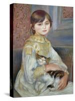 Portrait of Julie Manet or Little Girl with Cat-Pierre-Auguste Renoir-Stretched Canvas