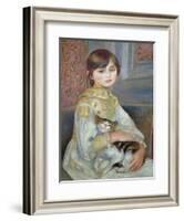 Portrait of Julie Manet or Little Girl with Cat-Pierre-Auguste Renoir-Framed Giclee Print