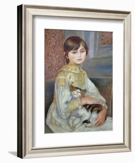 Portrait of Julie Manet or Little Girl with Cat-Pierre-Auguste Renoir-Framed Giclee Print