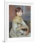 Portrait of Julie Manet or Little Girl with Cat-Pierre-Auguste Renoir-Framed Giclee Print