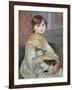 Portrait of Julie Manet or Little Girl with Cat-Pierre-Auguste Renoir-Framed Giclee Print