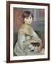 Portrait of Julie Manet or Little Girl with Cat-Pierre-Auguste Renoir-Framed Giclee Print