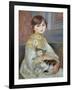 Portrait of Julie Manet or Little Girl with Cat-Pierre-Auguste Renoir-Framed Giclee Print