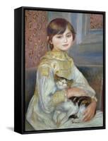 Portrait of Julie Manet or Little Girl with Cat-Pierre-Auguste Renoir-Framed Stretched Canvas