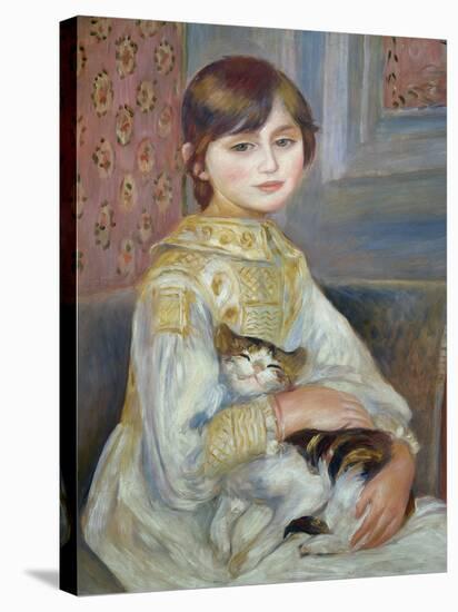 Portrait of Julie Manet or Little Girl with Cat-Pierre-Auguste Renoir-Stretched Canvas