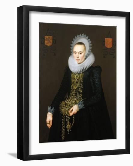 Portrait of Justina Van Teylingen, 1616-Cornelis van der Voort-Framed Giclee Print