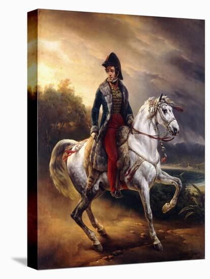 Portrait of Justo Machado Y Salcedo, Spanish Consul in Paris on Horseback, 1821-Horace Vernet-Stretched Canvas