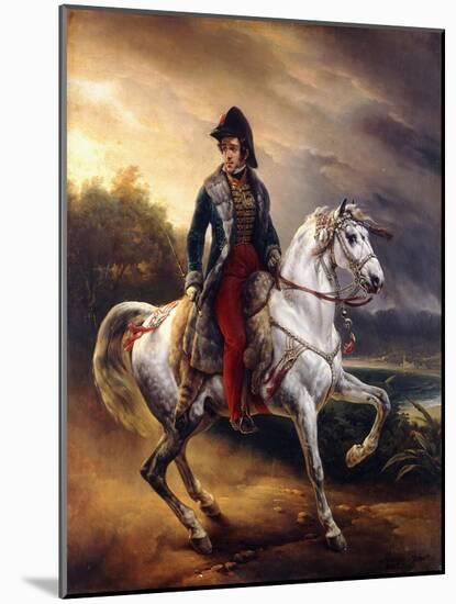 Portrait of Justo Machado Y Salcedo, Spanish Consul in Paris on Horseback, 1821-Horace Vernet-Mounted Giclee Print