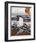 Portrait of Kabuki Theatre Actor in Front of Mount Fuji-null-Framed Giclee Print