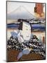 Portrait of Kabuki Theatre Actor in Front of Mount Fuji-null-Mounted Giclee Print